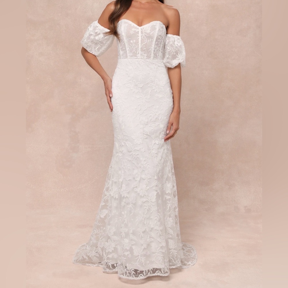 Elegant White Lace Off-Shoulder Dress